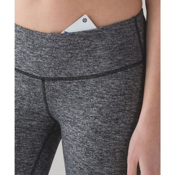 LULULEMON Wunder Under Low-Rise Tight 28" Size 4 Heathered Black - Picture 2 of 9